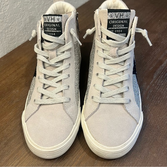 SOLD VINTAGE HAVANA Womens Rhinestone Hightop Sneakers Shoes Casual Grey - Picture 5 of 15